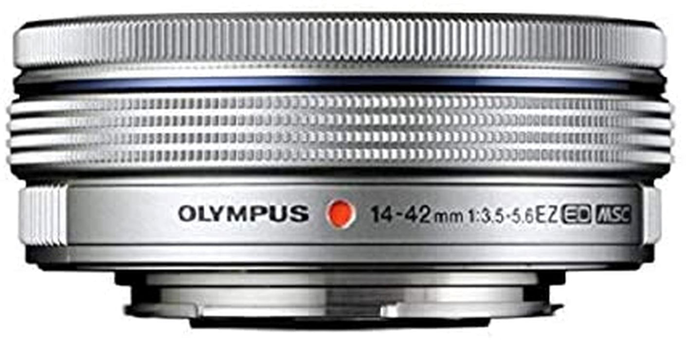 Olympus M.Zuiko Digital 14-42 Mm F3.5-5.6 EZ Lens, Standard Zoom, Suitable for All MFT Cameras (Olympus OM-D & PEN Models, Panasonic G-Series), Silver