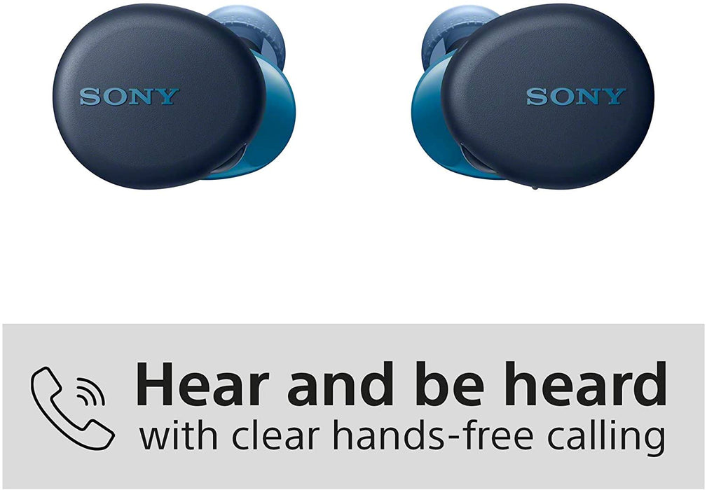 Sony WF-XB700 Truly Wireless Bluetooth Headphones, with Extra Bass, up to 18H Battery Life, Splash and Sweat Resistance, Built-In Mic and Voice Assistant - Blue