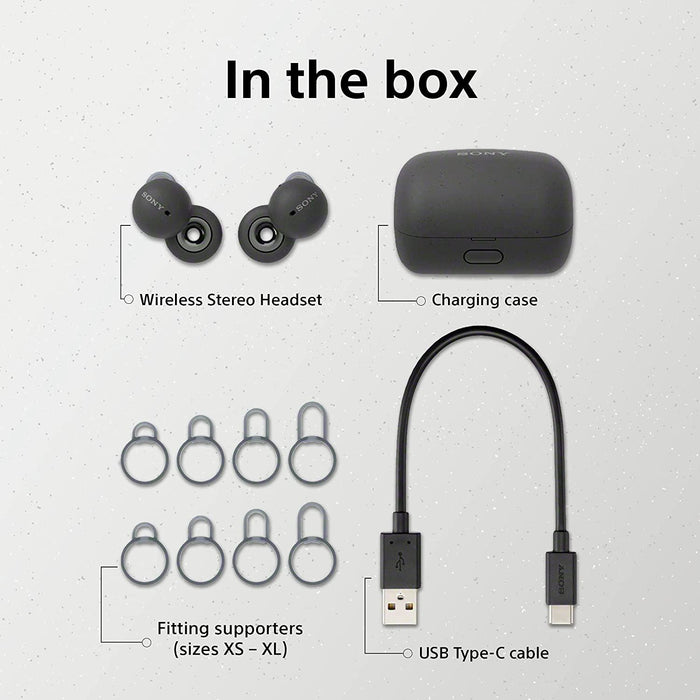 Sony Linkbuds - New Concept Open Ring Design Allows Conversations without Removing Earbuds and to Stay Safe While Running - Grey