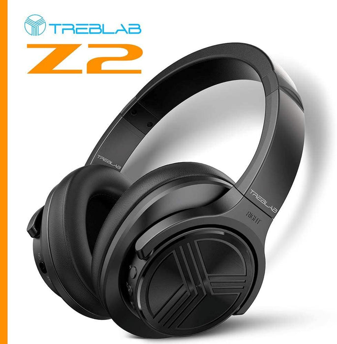 TREBLAB Z2 - Bluetooth Headphones over Ear | 35H Battery Life | Active Noise Cancelling Headphones with Microphone | Wireless Headphones for Work, Travel, TV, PC, Phone Calls