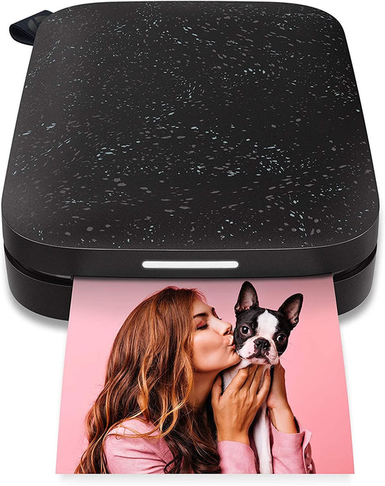 HP Sprocket Portable 2X3 Inch Instant Photo Printer (Black Noir) Print Pictures on Zink Sticky-Backed from Your Ios & Android Device