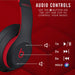 Use the headphone button on the left ear cup to control the music playback