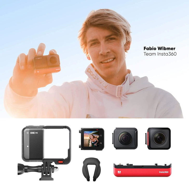 Insta360 ONE RS Twin Edition – Waterproof 4K 60Fps Action Camera & 5.7K 360 Camera with Interchangeable Lenses, Stabilization, 48MP Photo, Active HDR, AI Editing