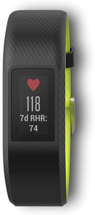 Garmin Vivosport Smart Activity Tracker with Wrist-Based Heart Rate and GPS -Black (Limelight), Large