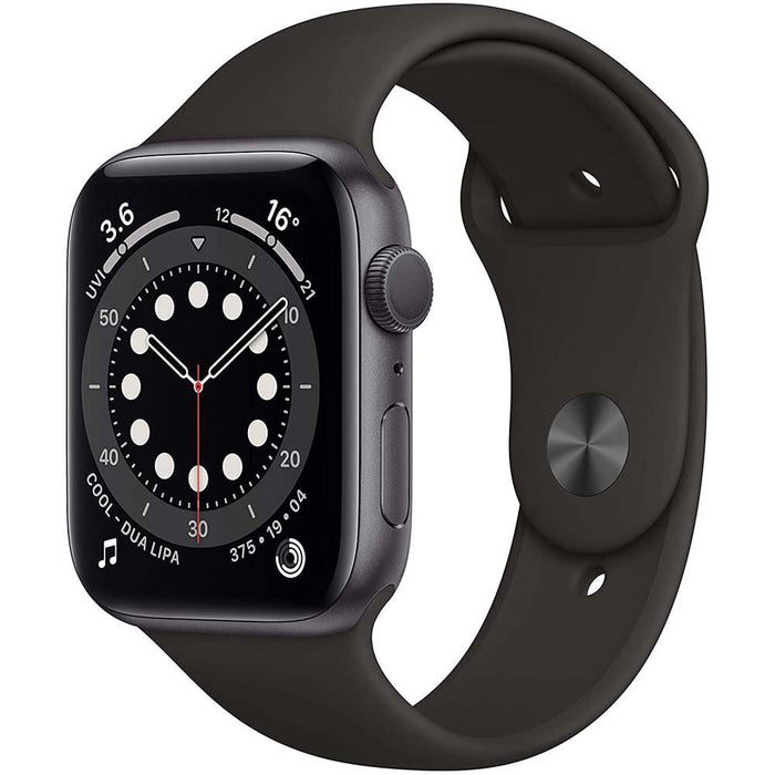 Apple Watch Series 6 GPS, Space Gray Aluminium Case with Black Sport Band - Regular
