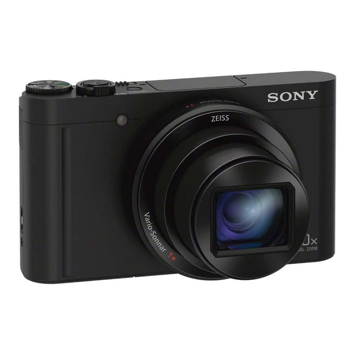 Sony DSC-WX500 Digital Compact High Zoom Travel Camera with 180 Degrees Tiltable LCD Screen - Black